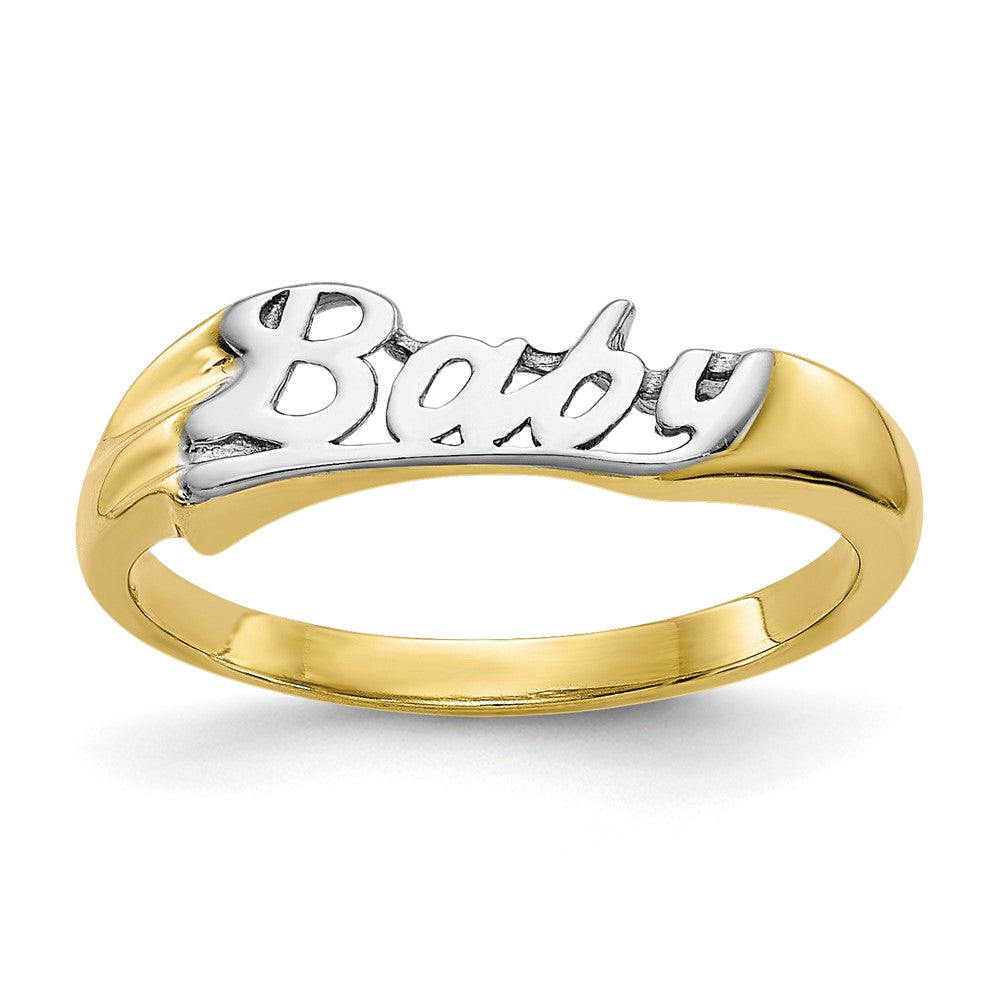 Casted;Polished;10K Yellow gold;Rhodium