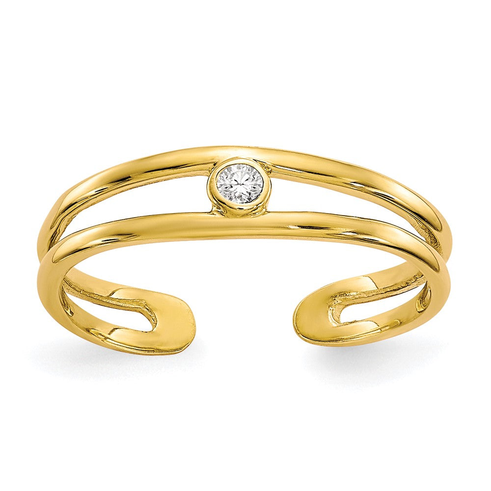 Casted;Polished;10K Yellow gold;CZ