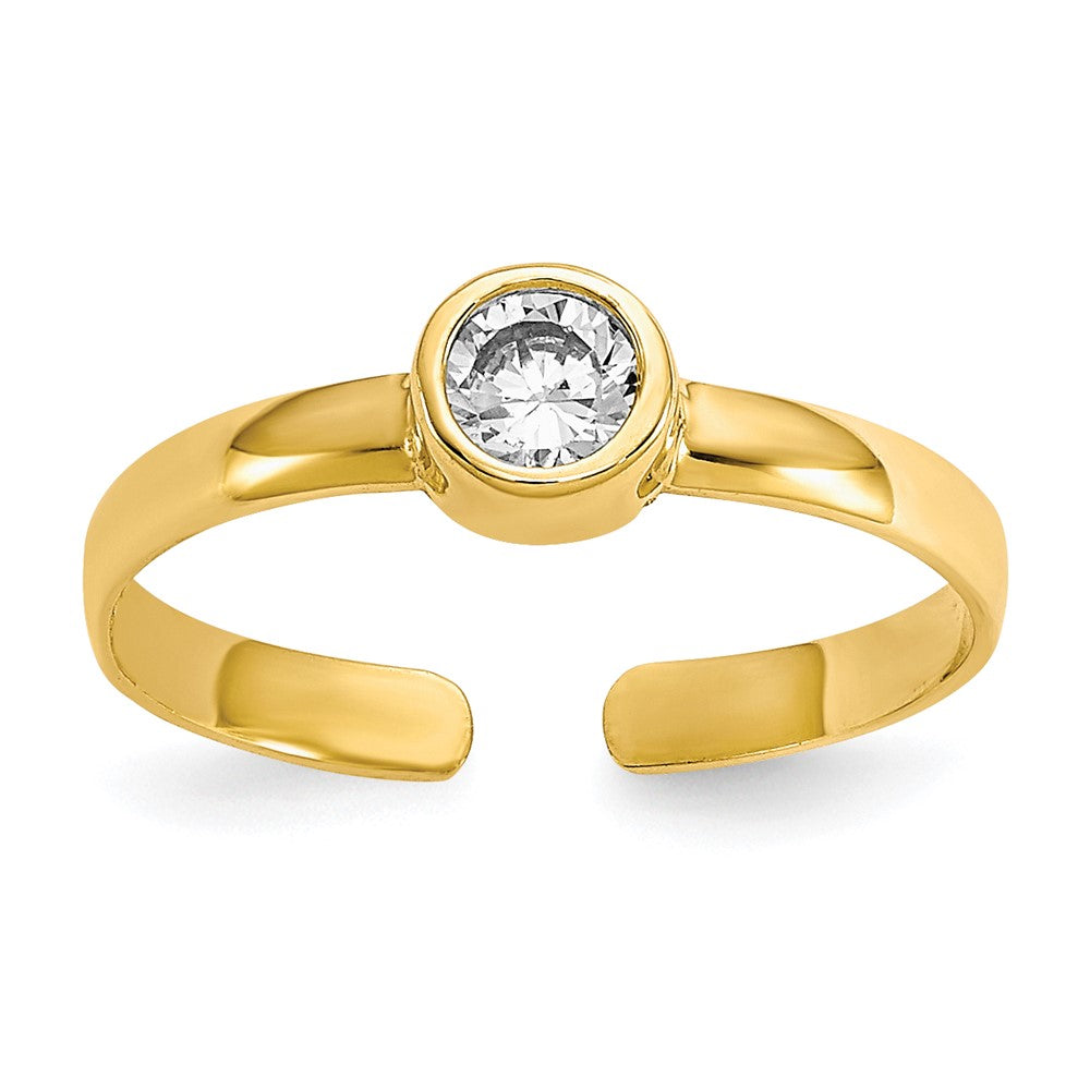 Casted;Polished;10K Yellow gold;CZ