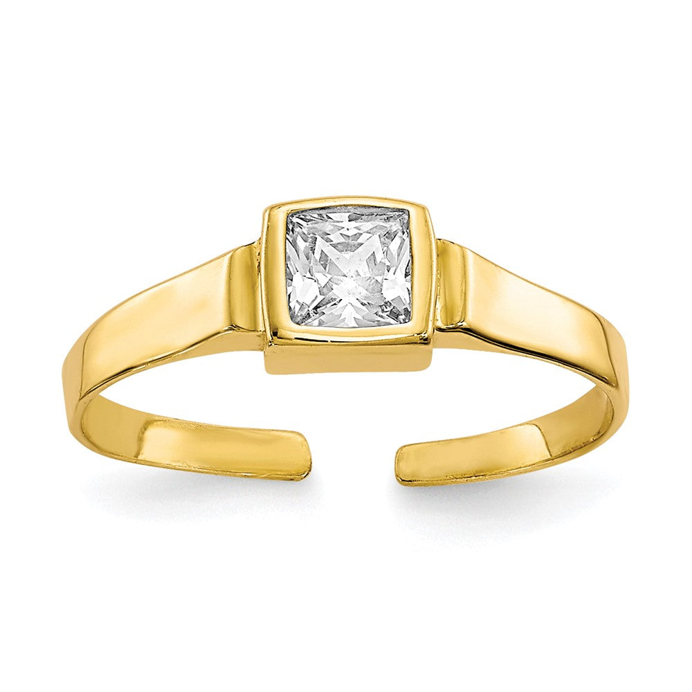Casted;Polished;10K Yellow gold;CZ