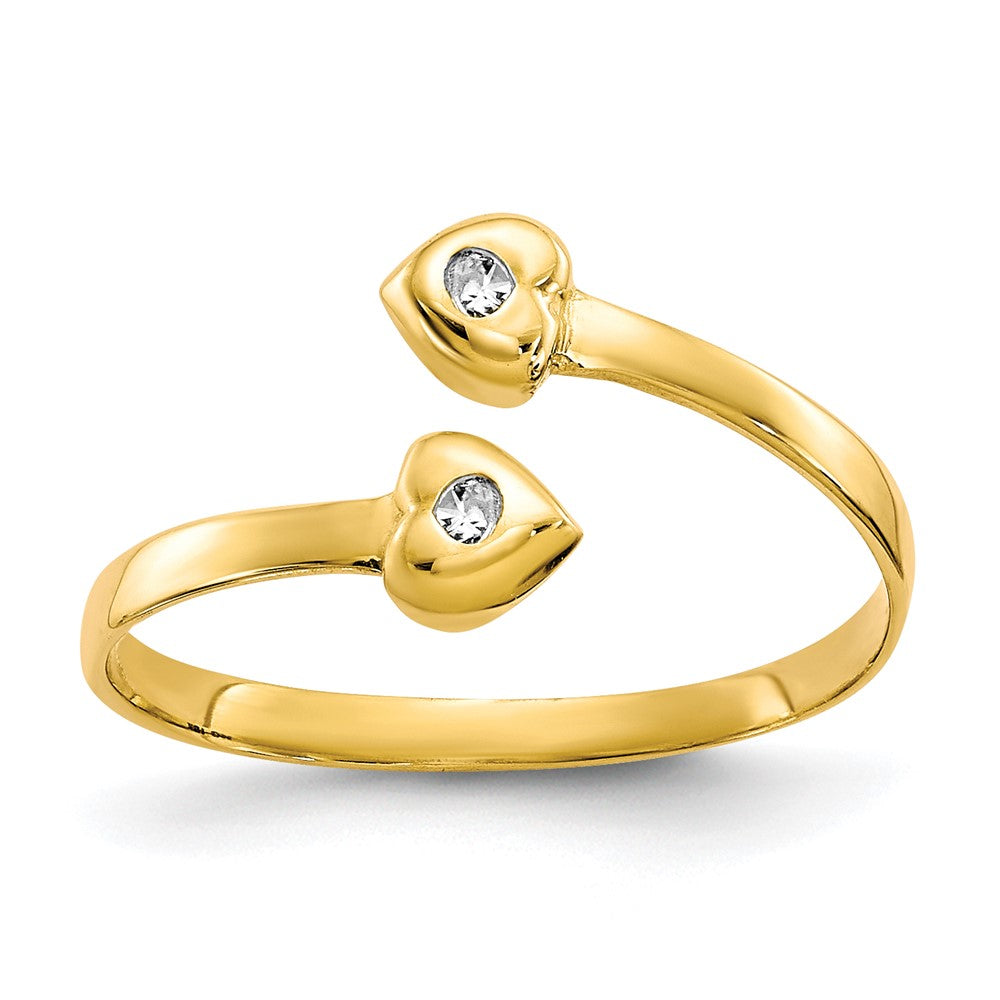 Casted;Polished;10K Yellow gold;CZ
