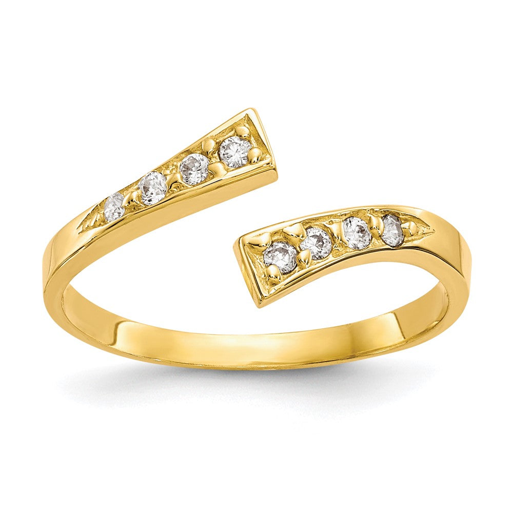 Polished;10K Yellow gold;CZ
