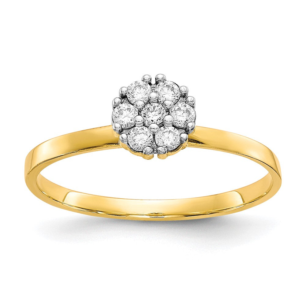 Casted;Polished;10K Yellow gold;CZ