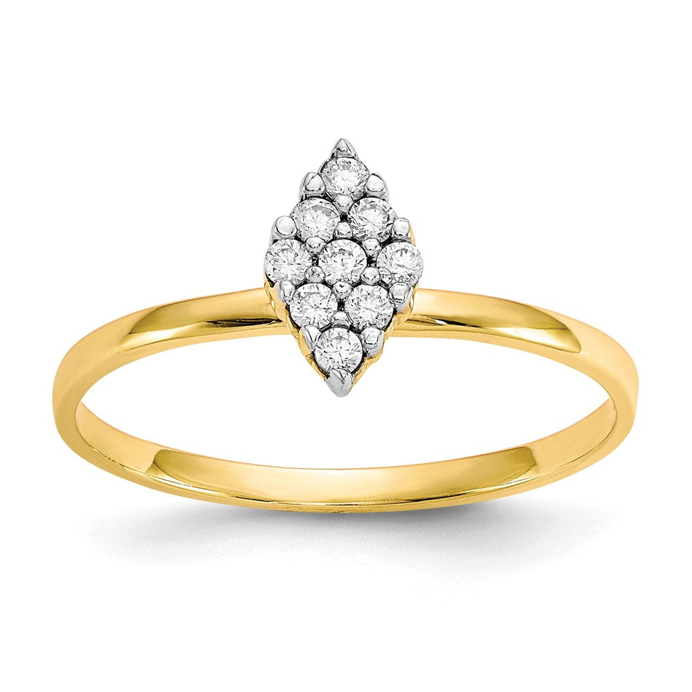 Casted;Polished;10K Yellow gold;CZ