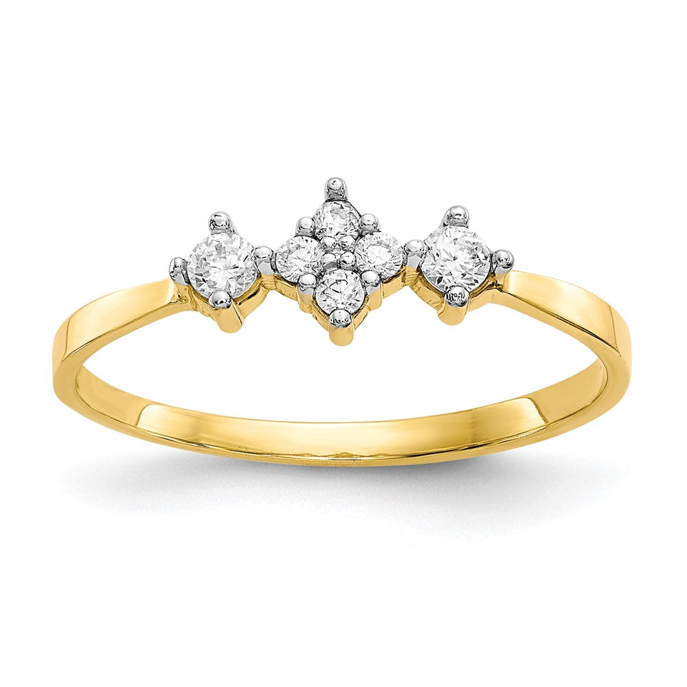 Casted;Polished;10K Yellow gold;CZ
