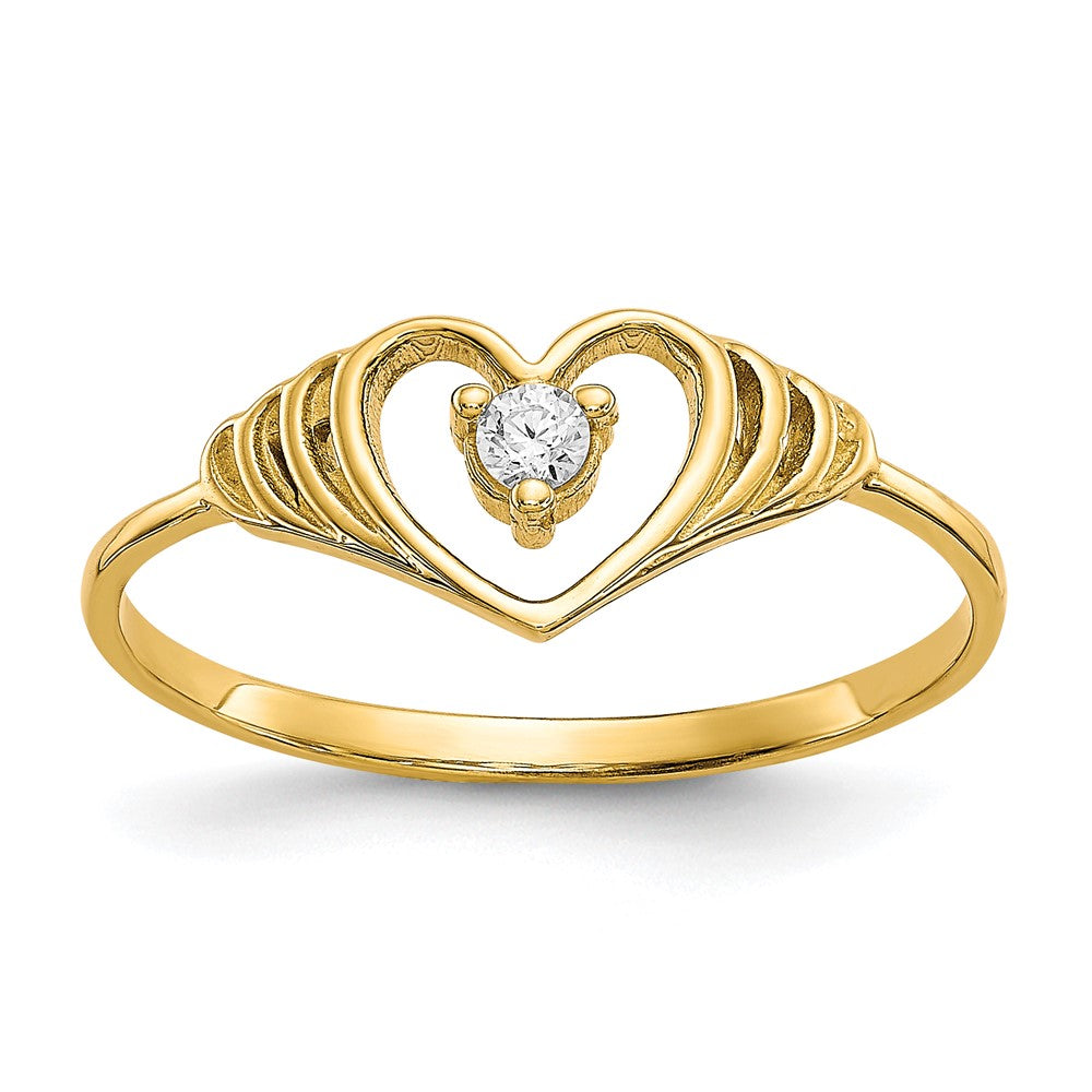 Solid;Polished;10K Yellow gold;CZ