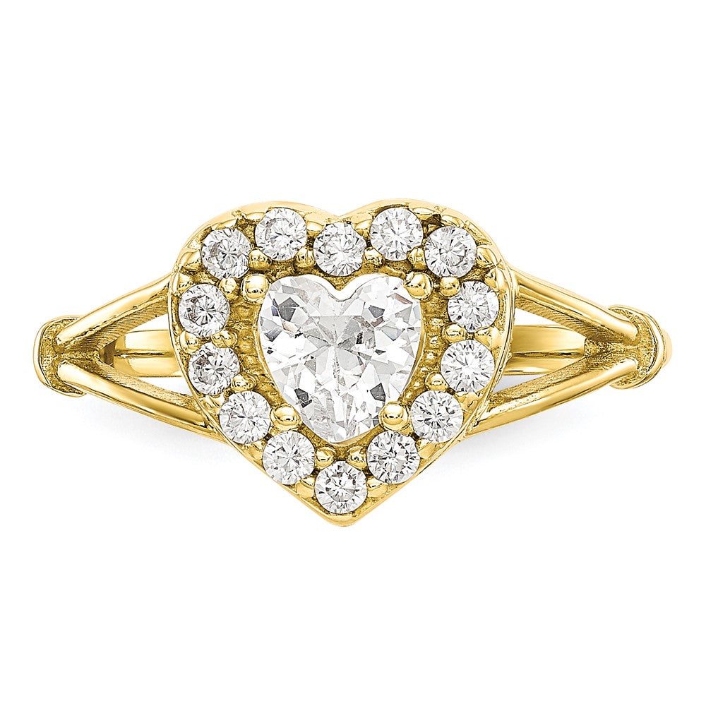 10k CZ Heart Ring