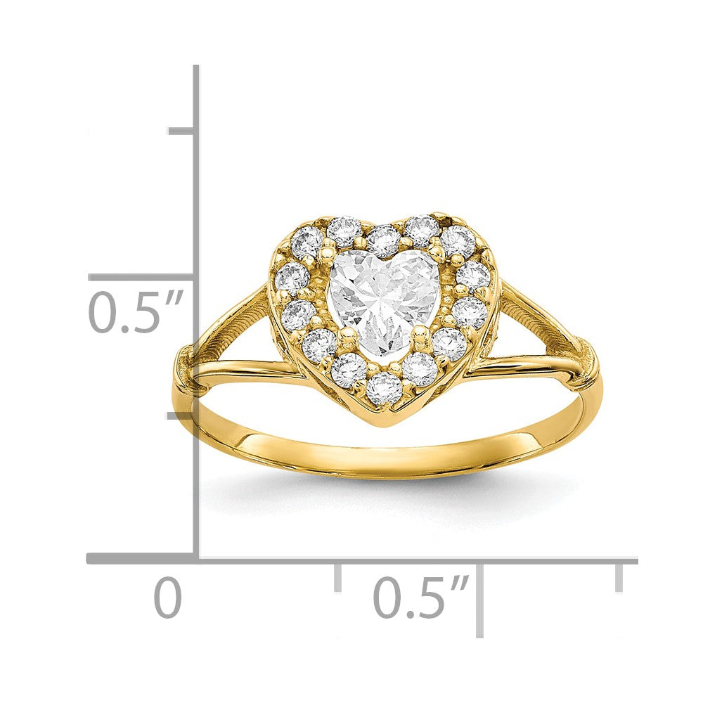 10k CZ Heart Ring