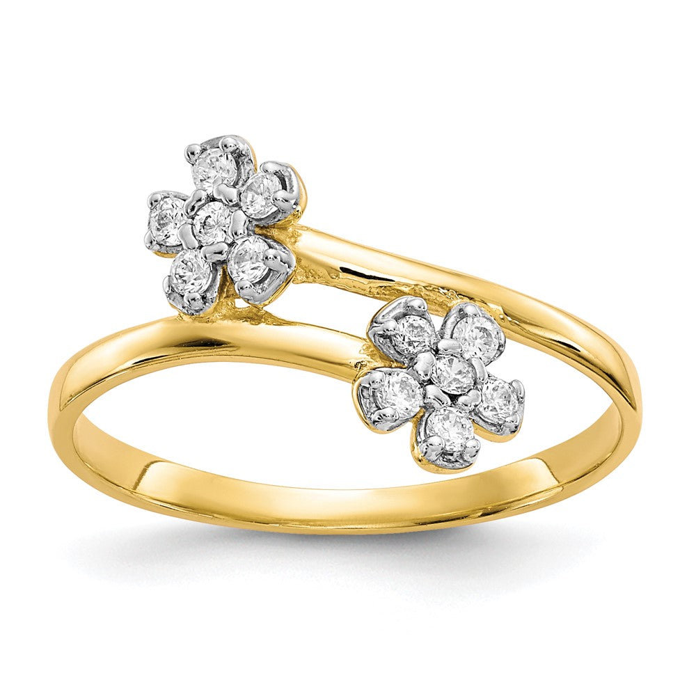 Solid;Polished;10K Yellow gold;CZ