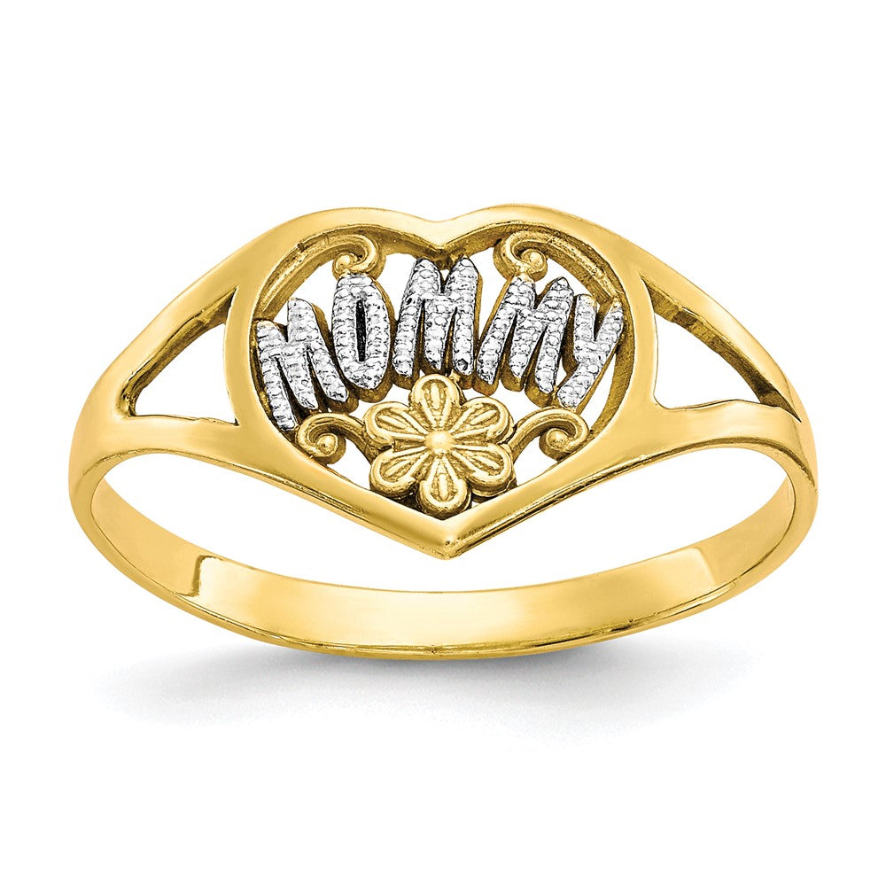 Solid;Polished;10K Yellow gold;Rhodium;Textured