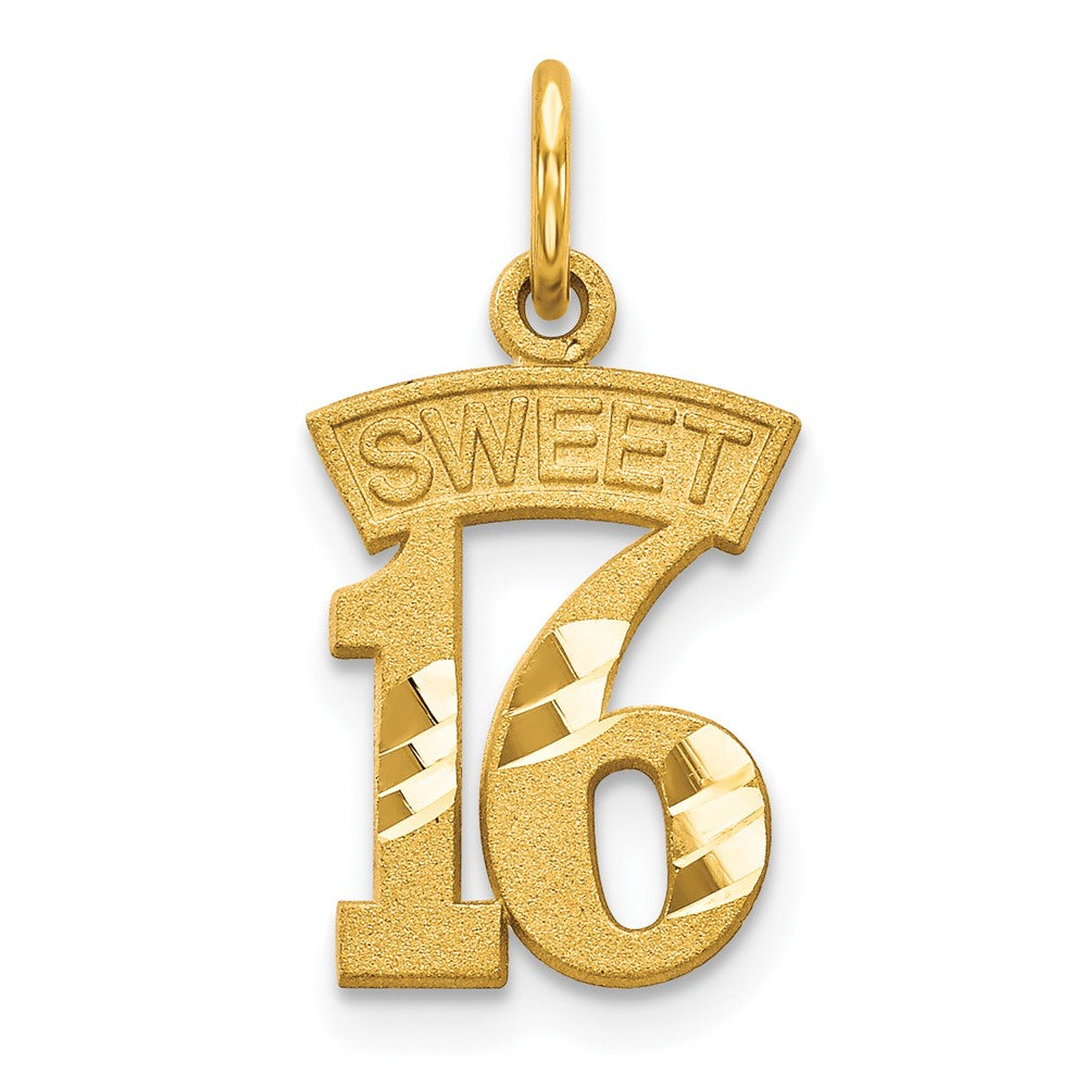Solid;Casted;Diamond-cut;Satin;10K Yellow gold