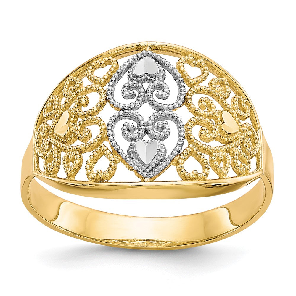 Diamond-cut;Polished;10K Yellow gold;Open back;Rhodium;Textured
