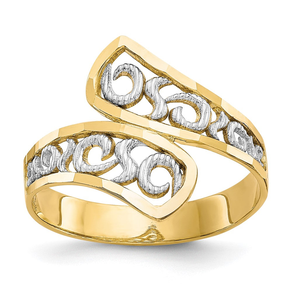 Polished;10K Yellow gold;Closed back;Rhodium