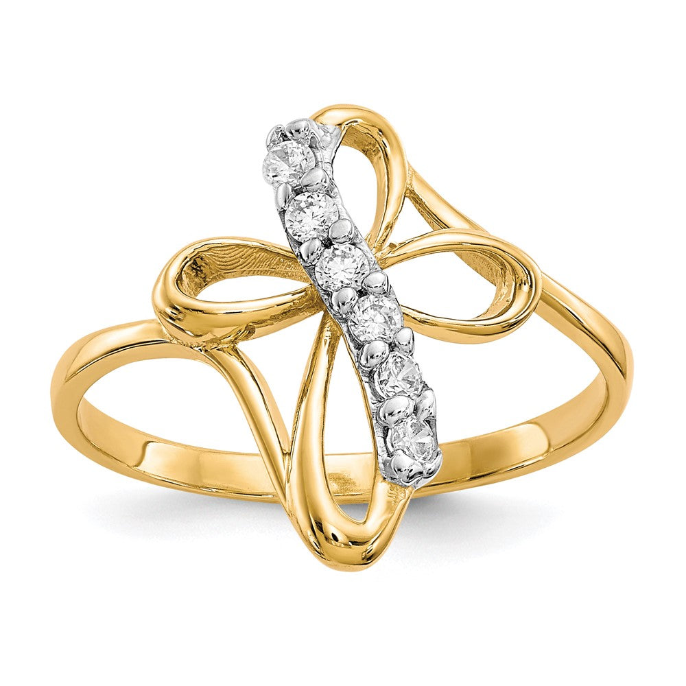 Solid;Polished;10K Yellow gold;CZ