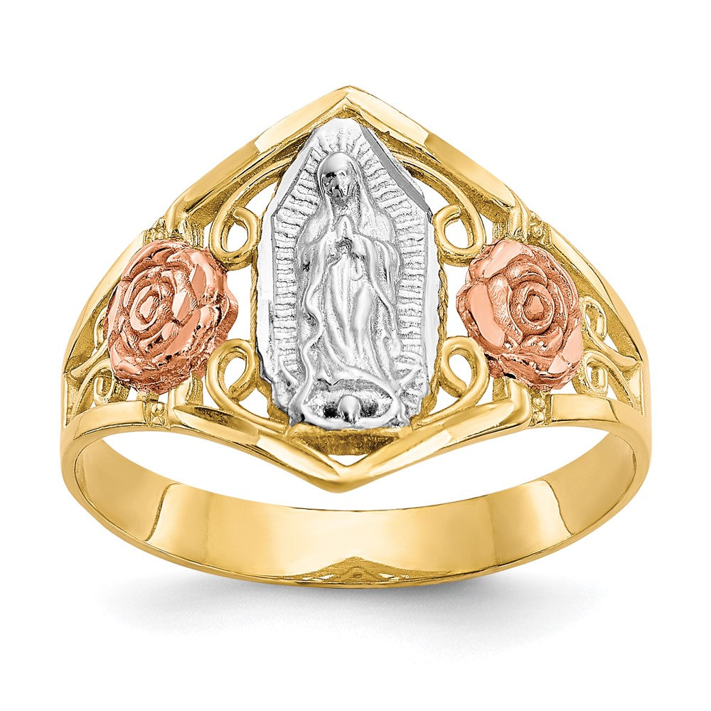 Diamond-cut;Polished;10K Yellow gold;Rhodium;Textured;10K Rose gold