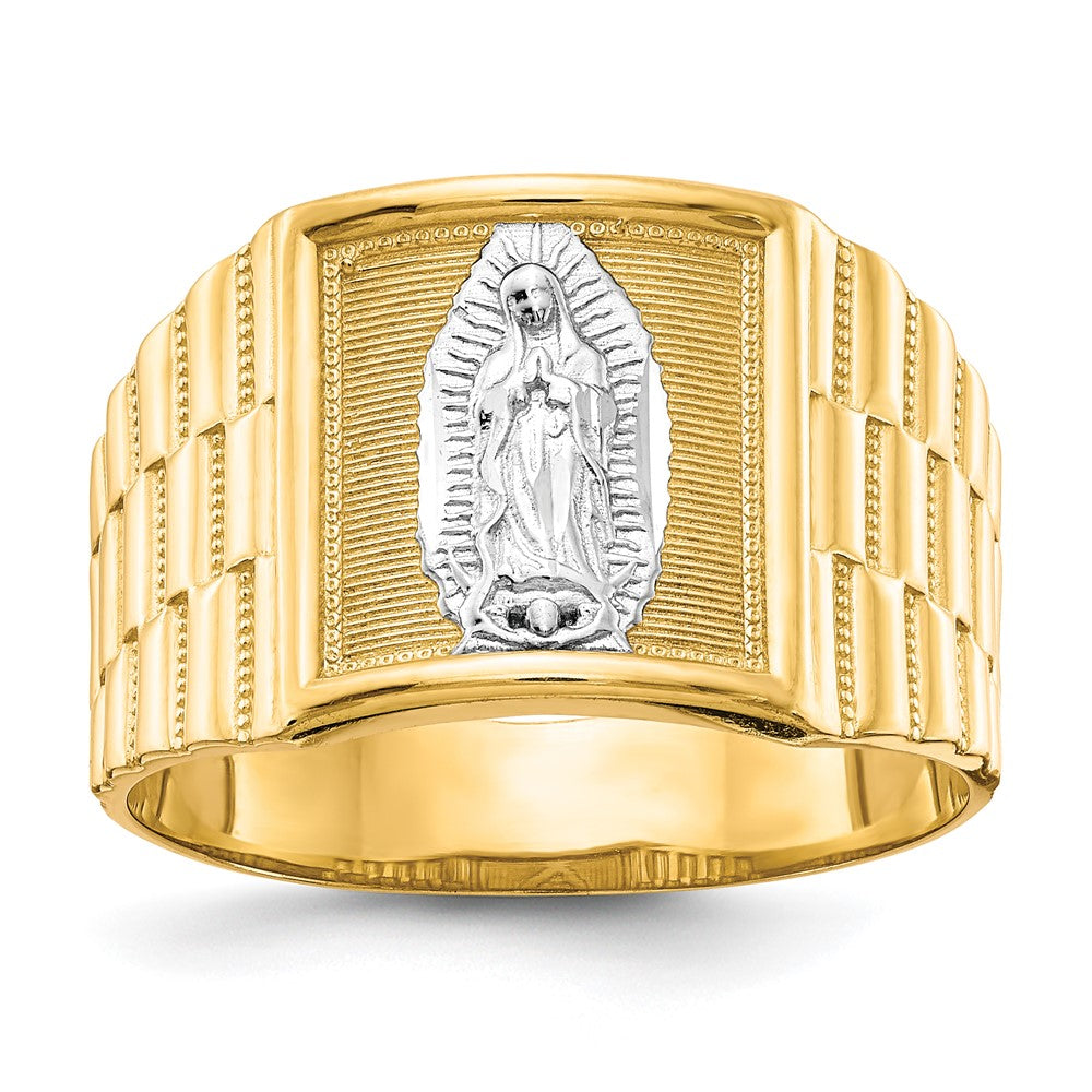 Polished;10K Yellow gold;Textured back