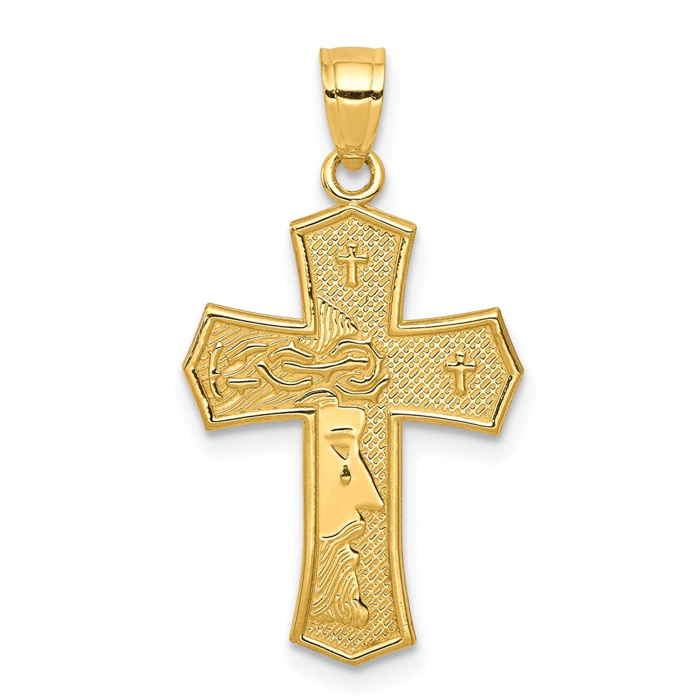 Polished;10K Yellow gold;Reversible;Textured