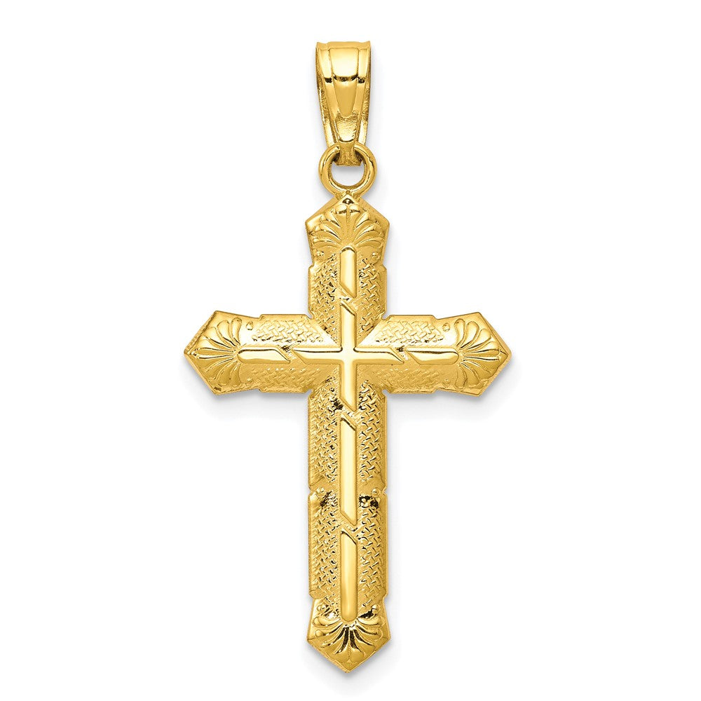 Polished;10K Yellow gold;Textured