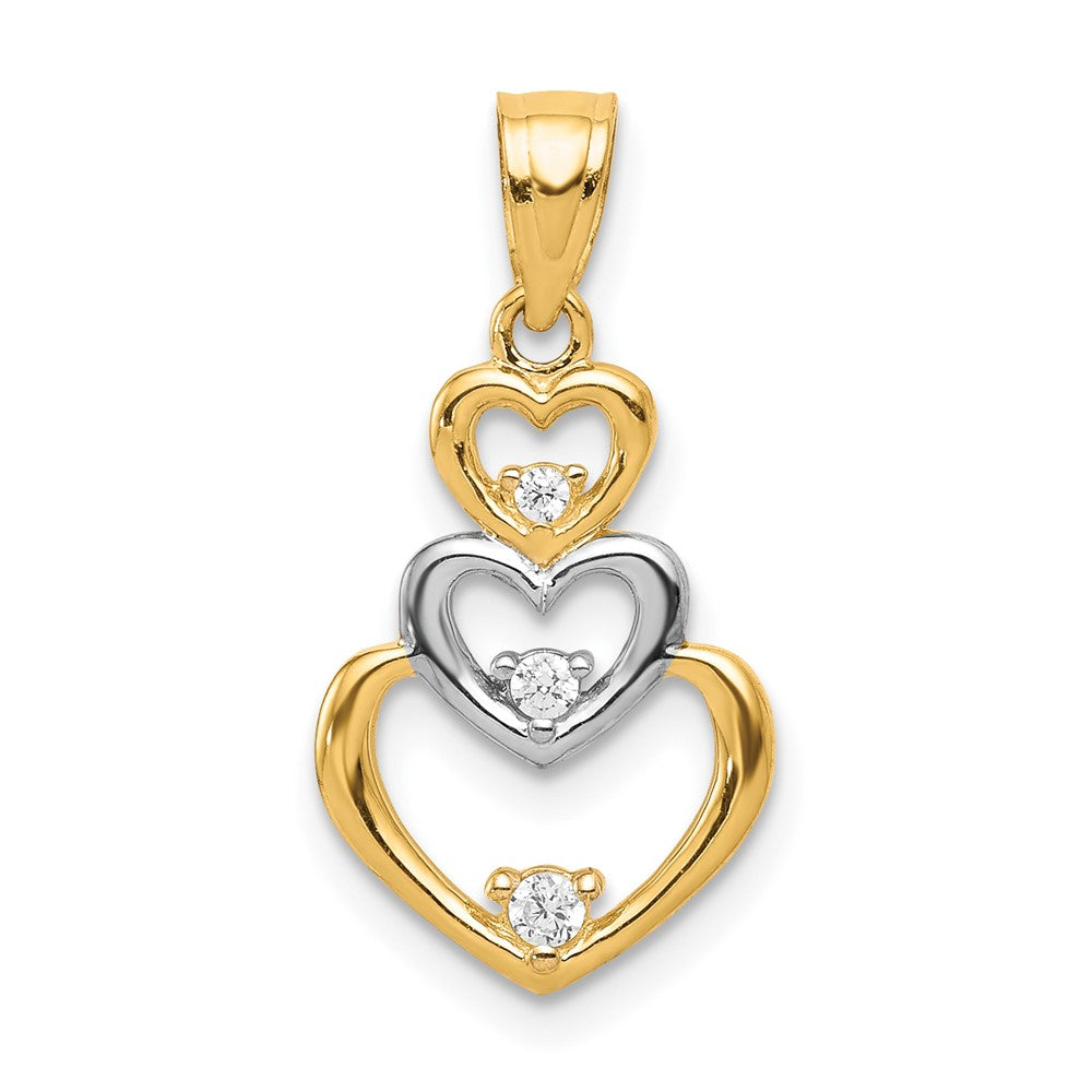 10K Yellow gold;CZ;Rhodium