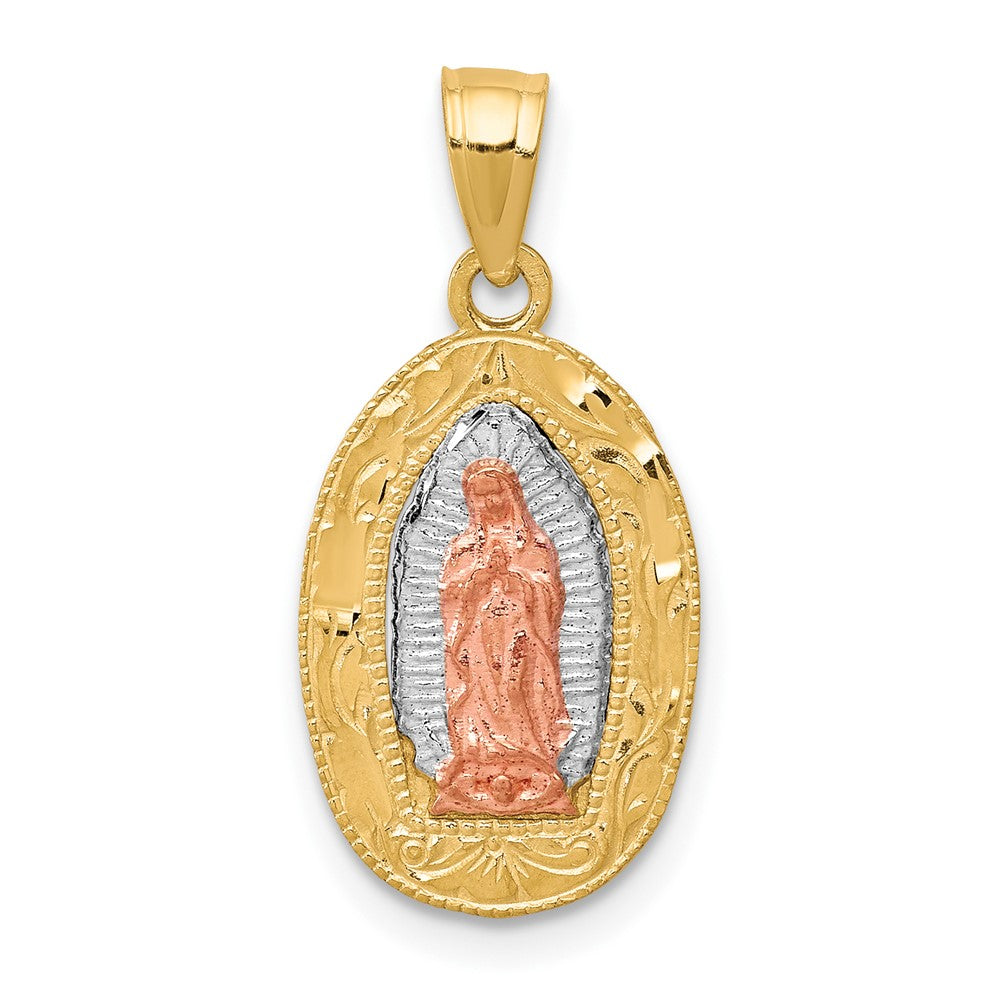 10K Two-tone;Rhodium-plated
