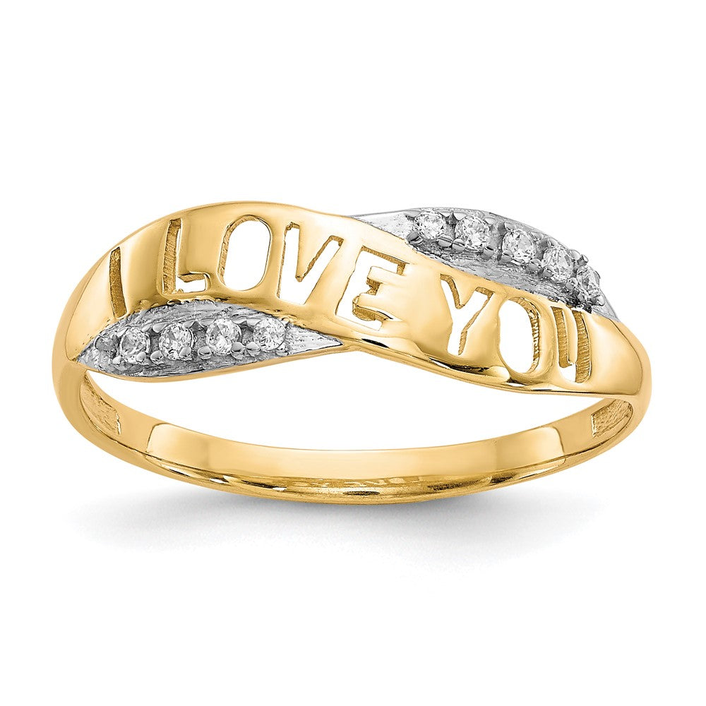 Solid;Polished;10K Yellow gold;Flat back;CZ;Prong set