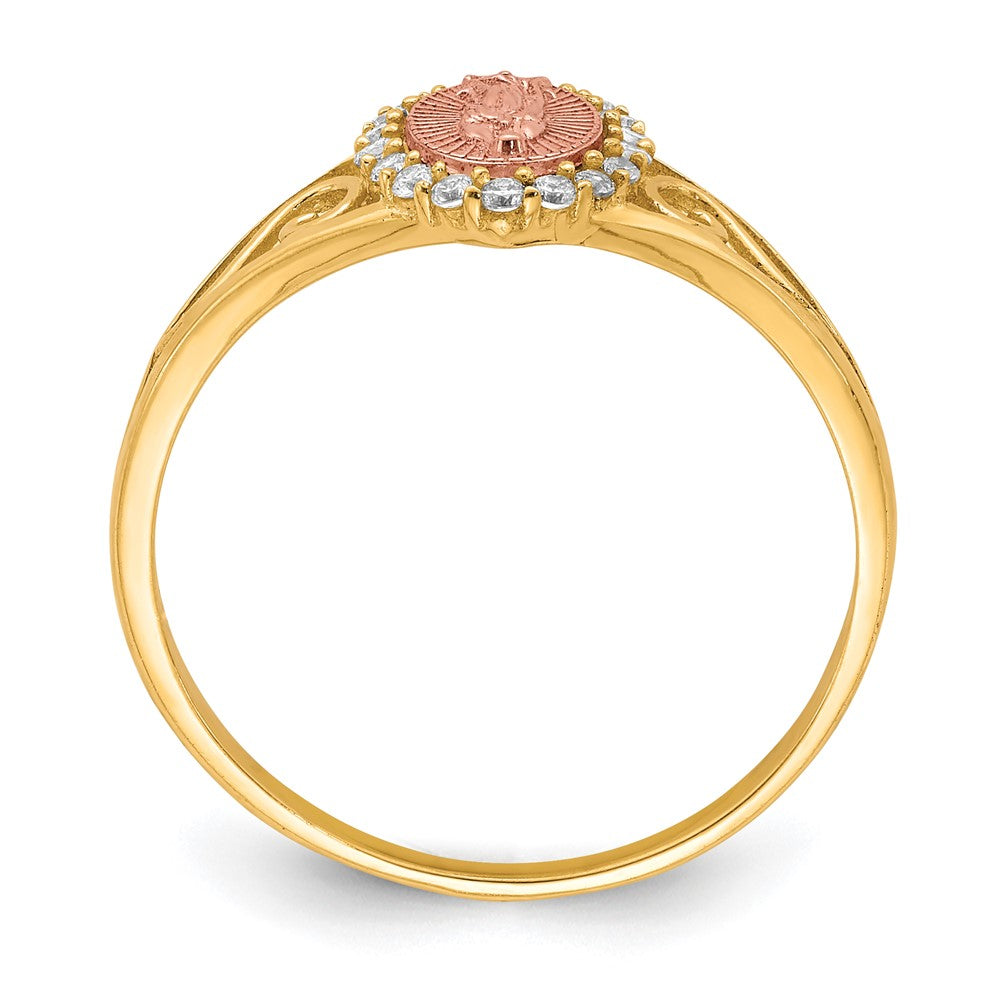 10K Two-Tone CZ Guadalupe Ring