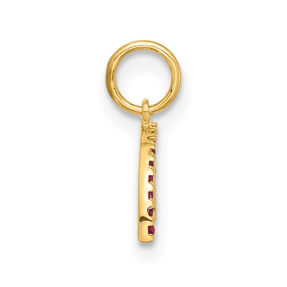 10K Polished CZ Rainbow Charm