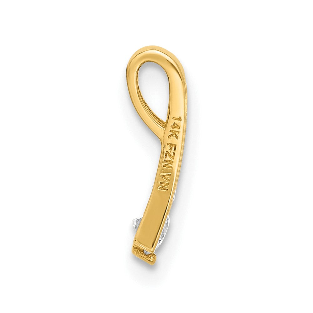 10K Polished CZ Fancy Chain Slide