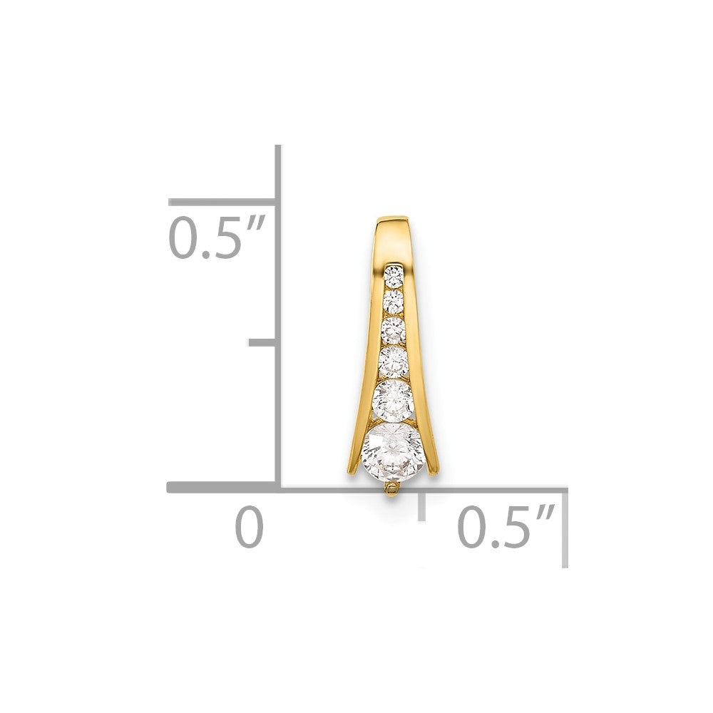 10K Polished CZ Fancy Chain Slide