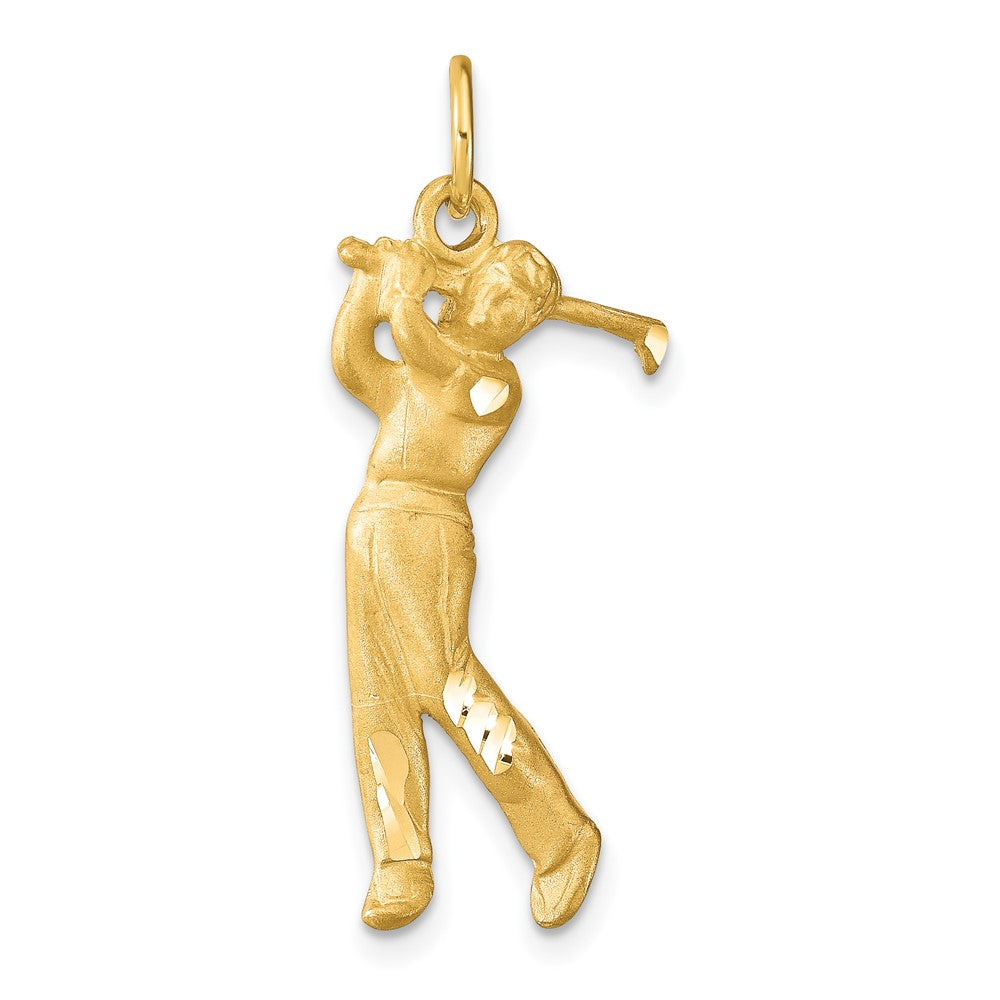 Solid;Casted;Diamond-cut;Satin;10K Yellow gold