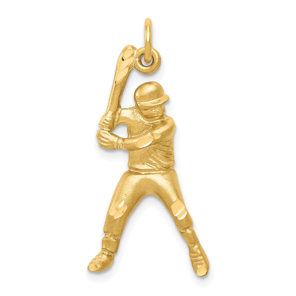 Solid;Casted;Diamond-cut;Satin;10K Yellow gold