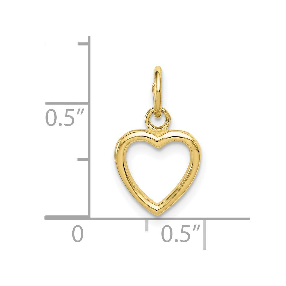 10K Polished Cut-out Heart Pendant