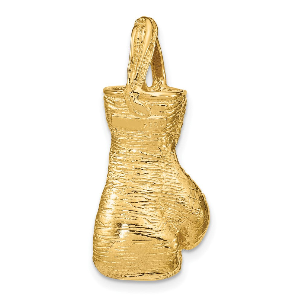 10K Hollow Polished 3-D Boxing Glove Pendant