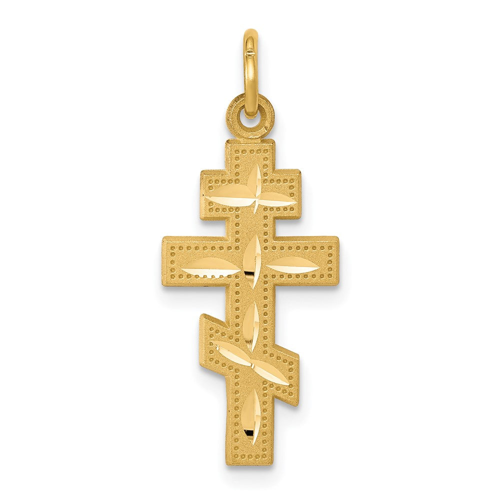 Solid;Diamond-cut;10K Yellow gold;Stamped;Flat back