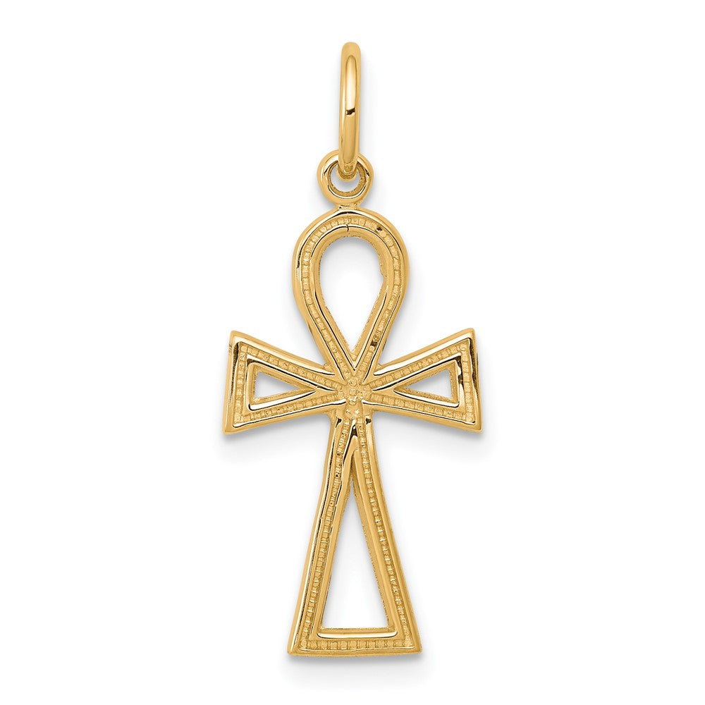 Solid;Casted;Polished;10K Yellow gold;Flat back;Textured