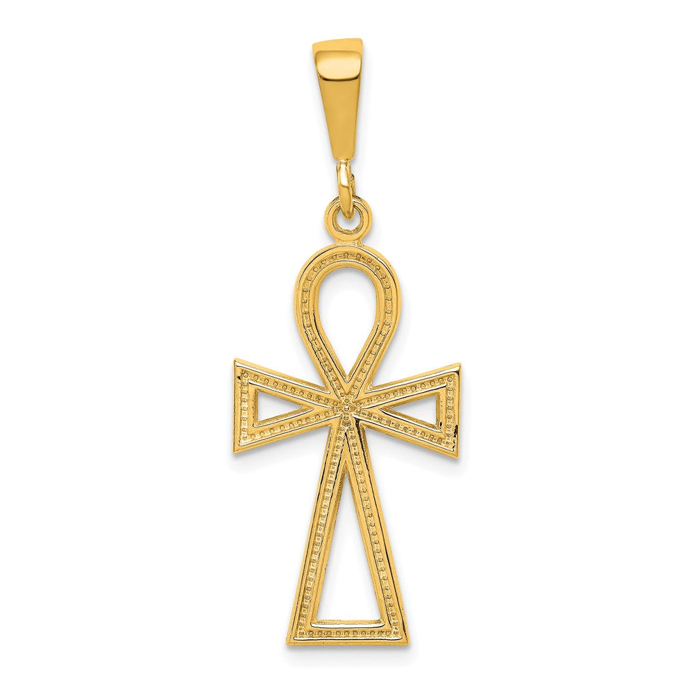Solid;Casted;Polished;10K Yellow gold;Flat back;Textured
