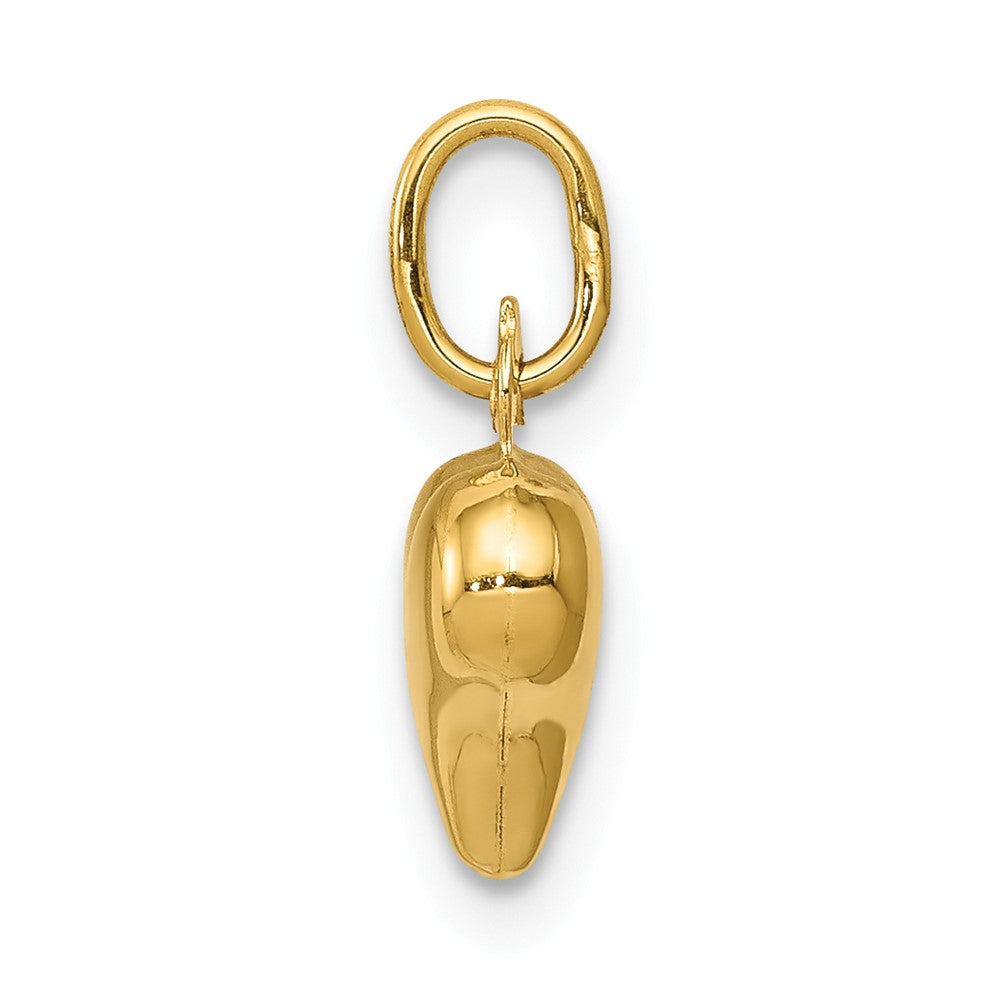 10K Polished 3-D Heart Charm