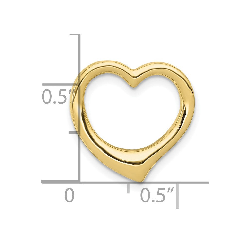 10K Polished Heart Chain Slide
