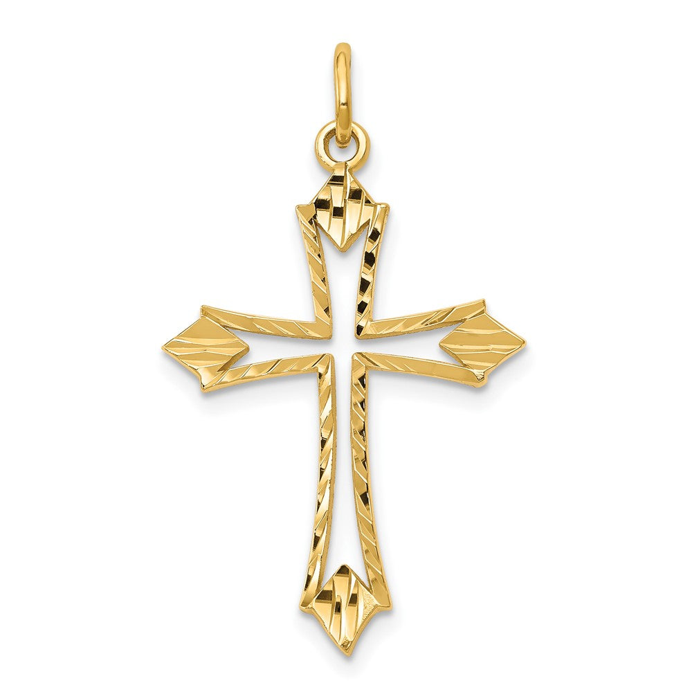 Casted;Diamond-cut;Polished;10K Yellow gold;Flat back