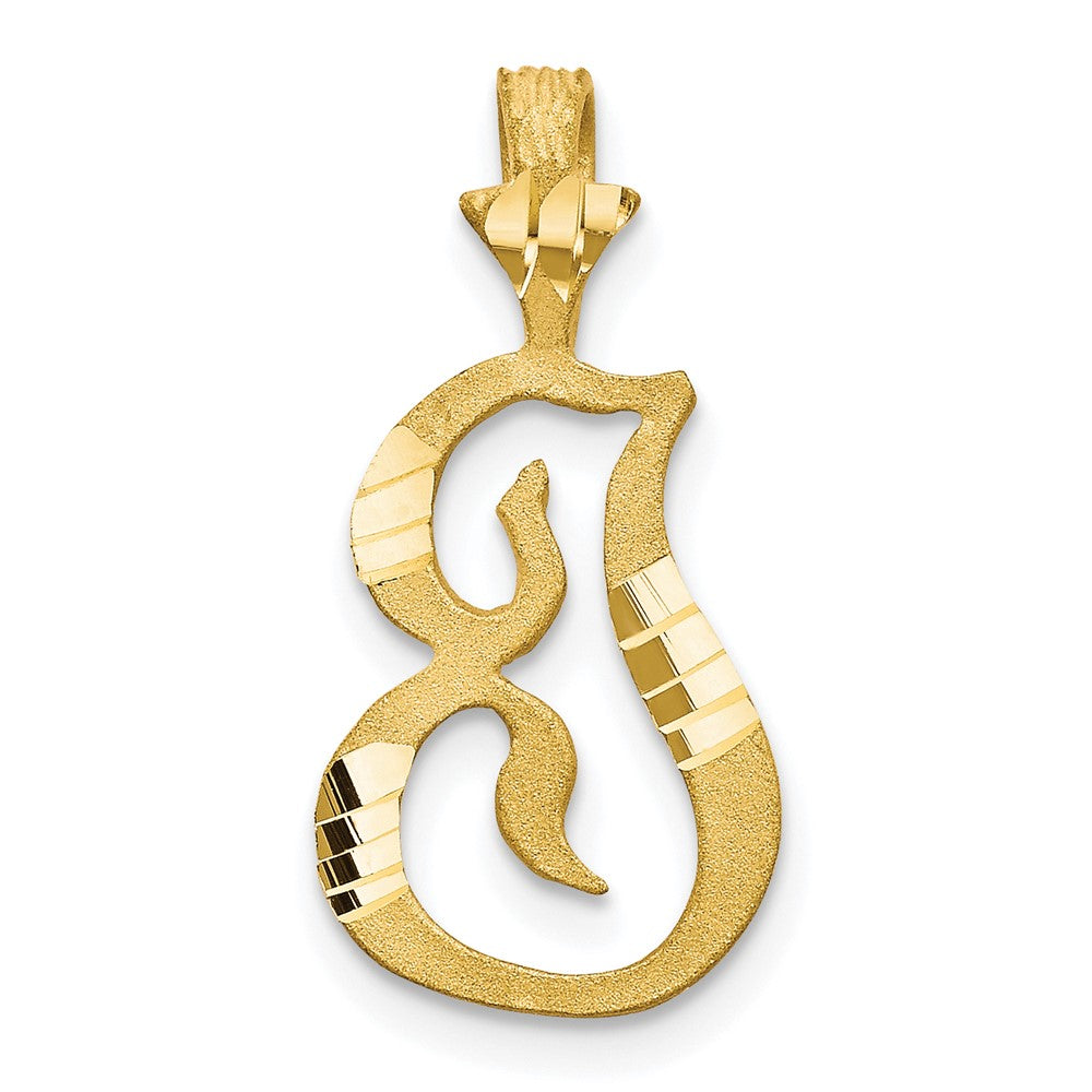 Solid;Diamond-cut;Satin;10K Yellow gold;Stamped;Flat back
