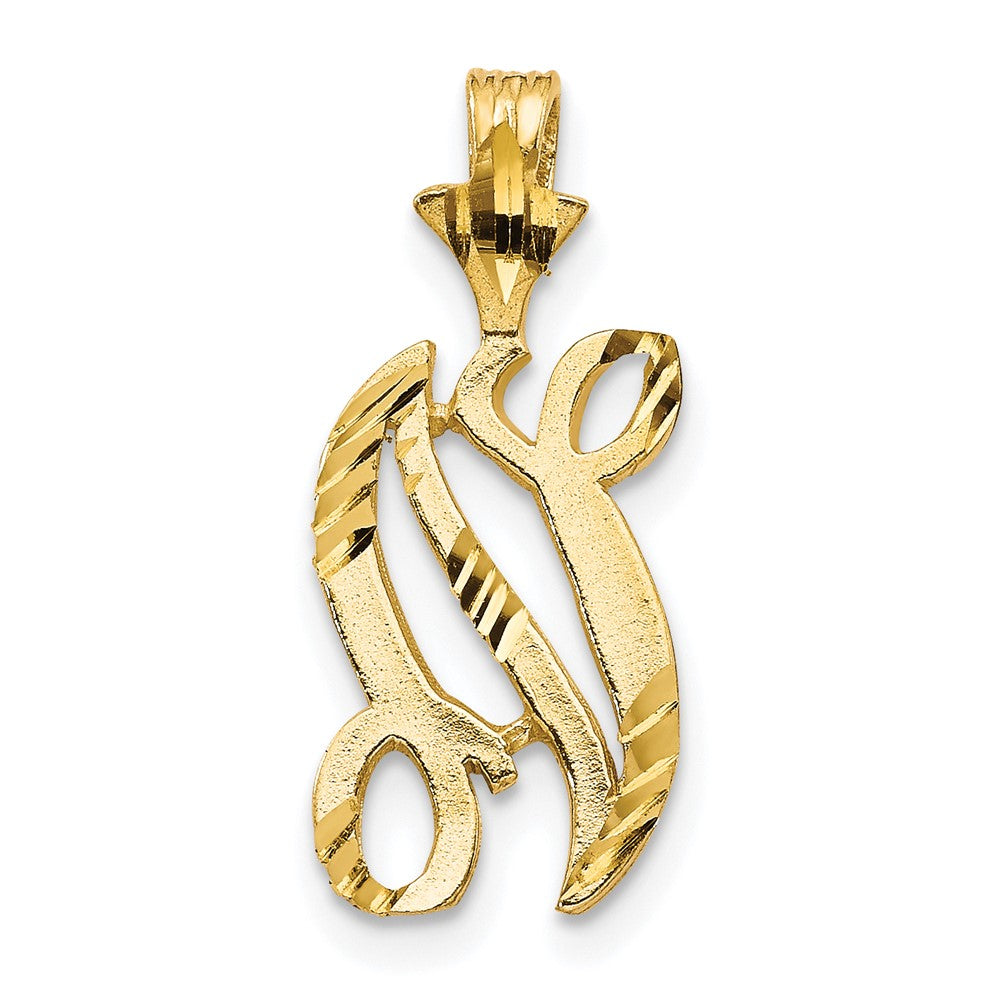 Solid;Diamond-cut;Satin;10K Yellow gold;Stamped;Flat back