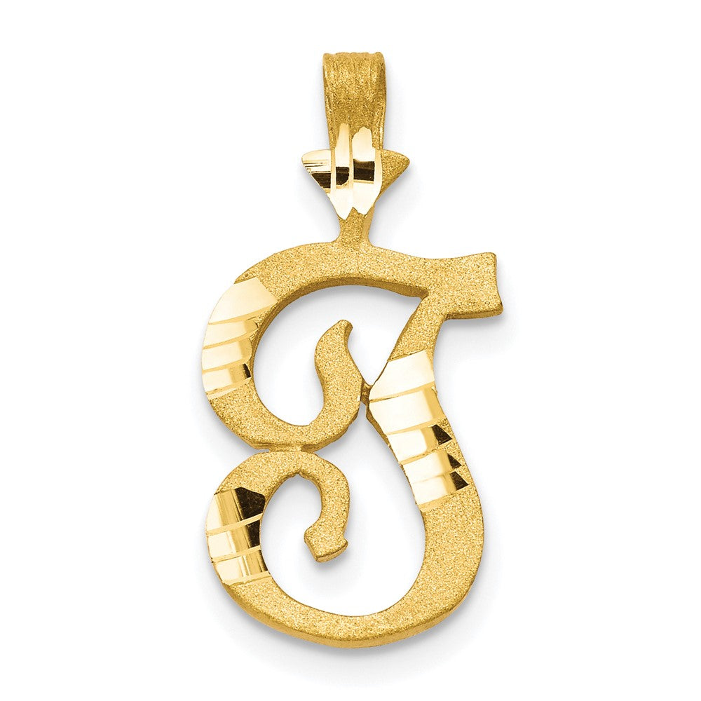 Solid;Diamond-cut;Satin;10K Yellow gold;Stamped;Flat back