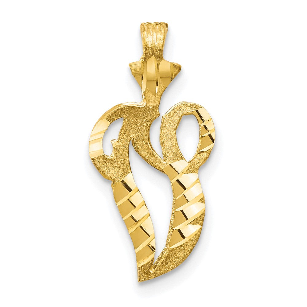 Solid;Diamond-cut;Satin;10K Yellow gold;Stamped;Flat back