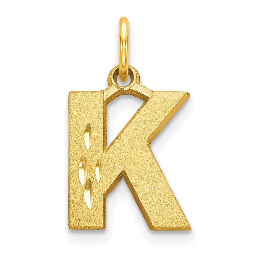 Solid;Diamond-cut;Satin;10K Yellow gold;Stamped;Flat back