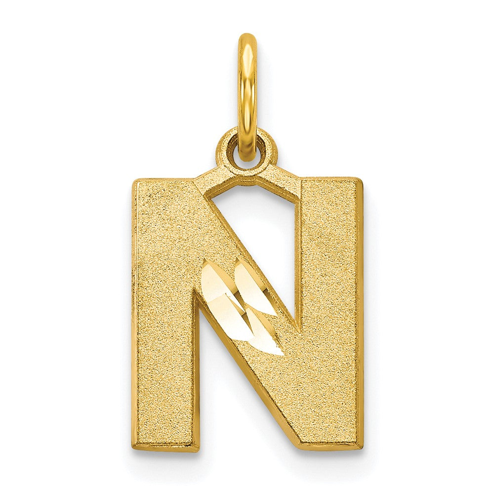 Solid;Diamond-cut;Satin;10K Yellow gold;Stamped;Flat back