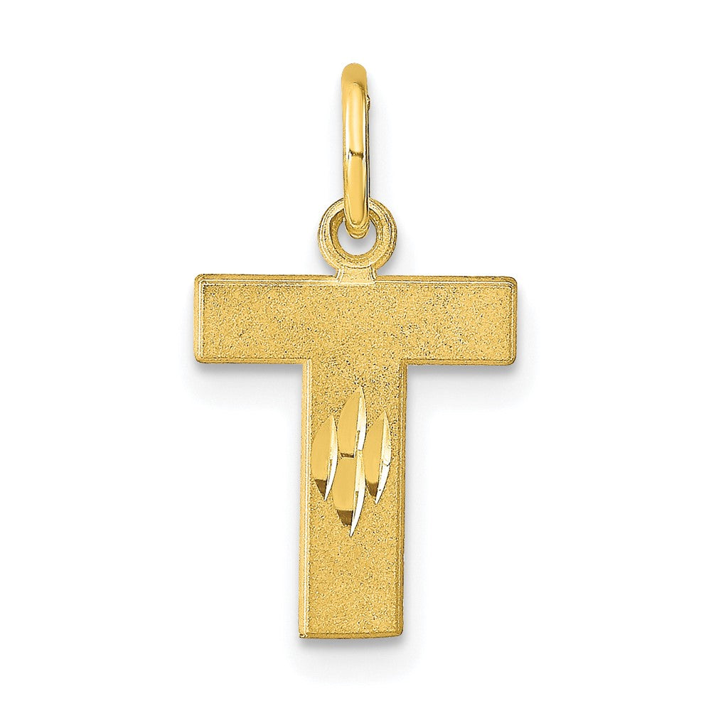 Solid;Diamond-cut;Satin;10K Yellow gold;Stamped;Flat back