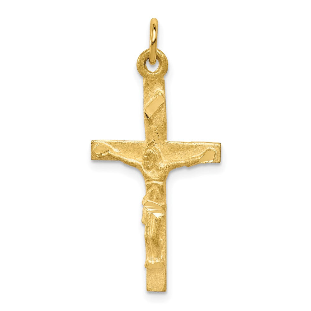 Solid;Casted;Polished;Satin;10K Yellow gold