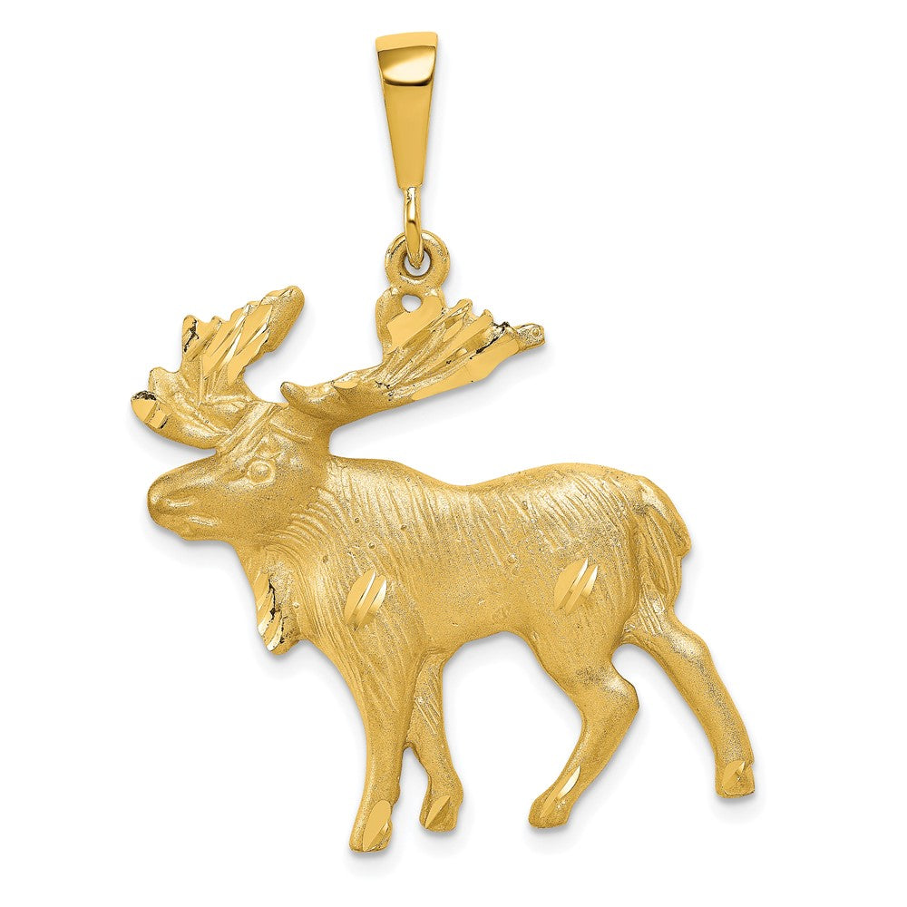 Solid;Casted;Diamond-cut;Satin;10K Yellow gold