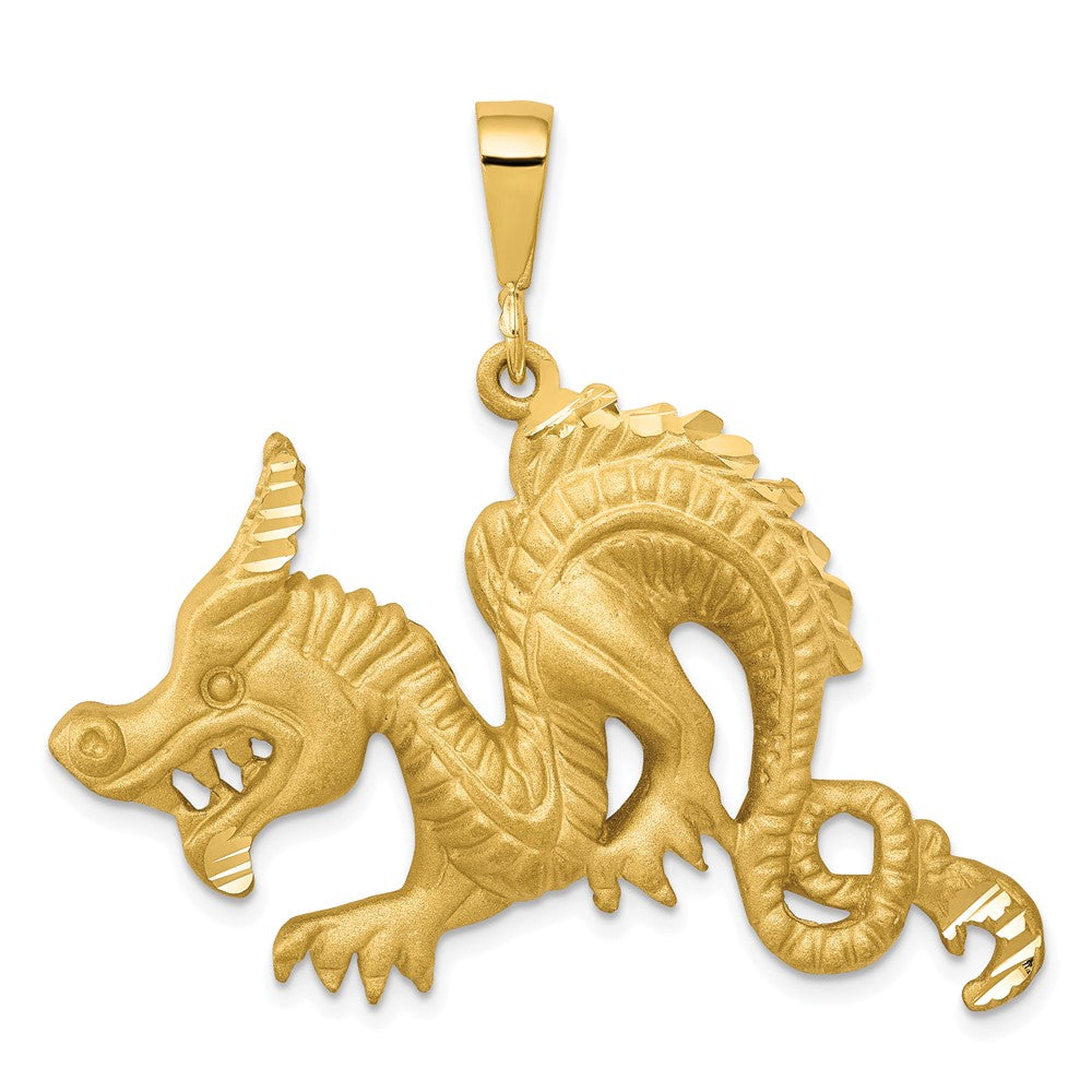 Solid;Casted;Diamond-cut;Satin;10K Yellow gold