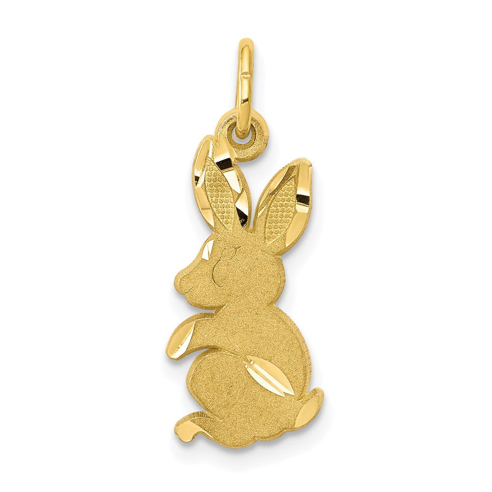 Solid;Diamond-cut;Satin;10K Yellow gold;Stamped;Flat back